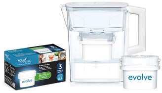 Aqua Optima 2.1L White Compact Water Filter Jug with 3 x 30 Day Evolve Filter Cartridges (3 Month Bundle)