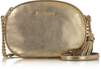 Michael Kors Ginny Pale Gold Pebble Leather Medium Messenger Bag