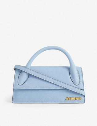 light blue suede purse
