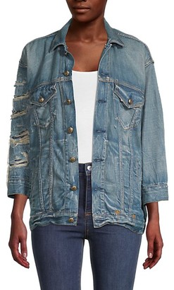 destroyed oversized denim jacket