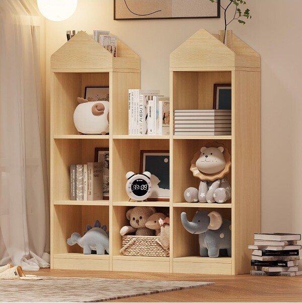 Jojoka CastleShape8-CubbyKidsBookshelfToyStorageOrganizer&ReadingNookBookcaseforPlayroomNurseryChildren'sRoomWhite