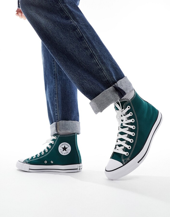 Converse Chuck Taylor All Star Hi trainers in forest green ShopStyle