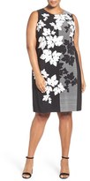 Thumbnail for your product : Vince Camuto Plus Size Women's Colorblock Floral Print Shift Dress