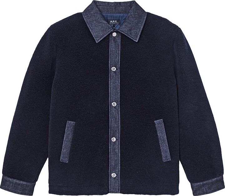 A.P.C. Men's Will Wool Jacket - Dark Navy - Size XL