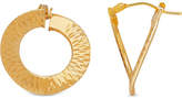 Thumbnail for your product : Italian Gold Patterned PDC Twisted Hoop Earrings in 14k Gold