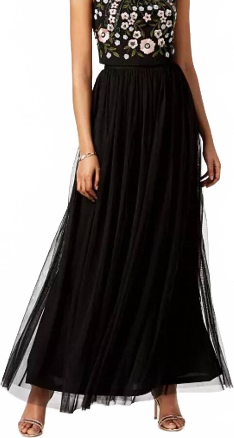 Two Piece Sequined Evening Dress In Black Multi
