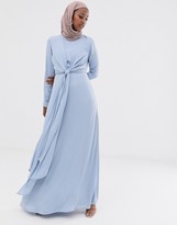 meryl long sleeve wrap maxi dress