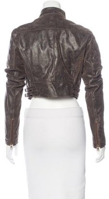 Dolce & Gabbana Leather Distressed Jacket