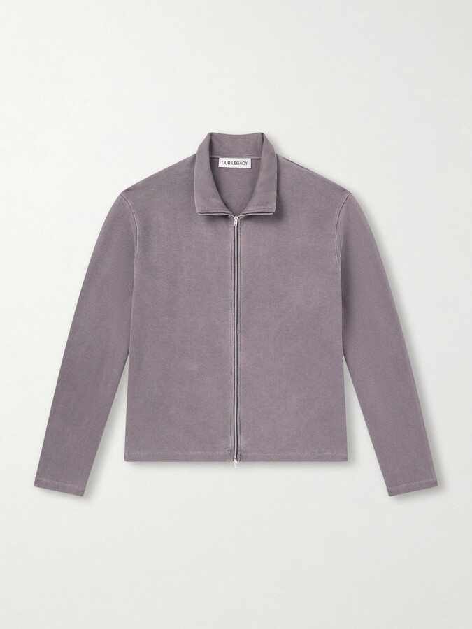 Our Legacy Shrunken Ribbed Organic Cotton-Jersey Zip-Up Sweater
