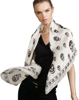 Thumbnail for your product : Alexander McQueen Skull-Print Chiffon Scarf