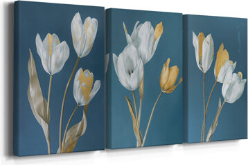 Corrigan Studio FLORAL Series CL -Custom Wrapped Gallery Canvas - 3 Pieces