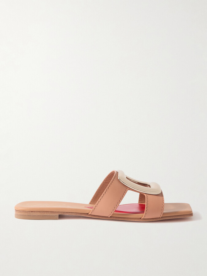 Roger Vivier Benson Embellished Leather Sandals - Brown