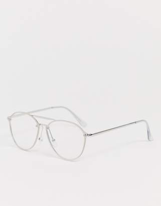 Jeepers Peepers aviator glasses with clear lens