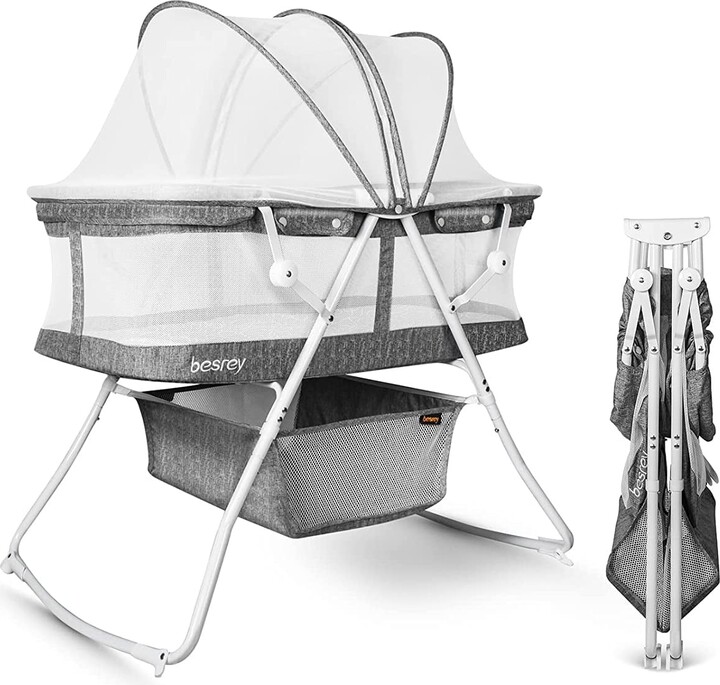 Global Pronex Baby 3 in 1 Portable Rocking Cradle Bed with Harmless Mattress, Easy