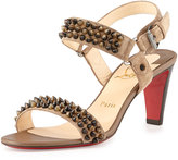 Thumbnail for your product : Christian Louboutin Bikee Bike Two-Strap Red Sole Sandal, Greige