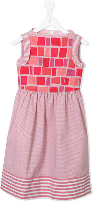 Familiar square and stripe printed dress - kids - Cotton/Polyester - 6 yrs