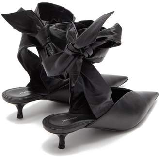 Balenciaga Dance Knife Wrap-around Leather Mules - Black