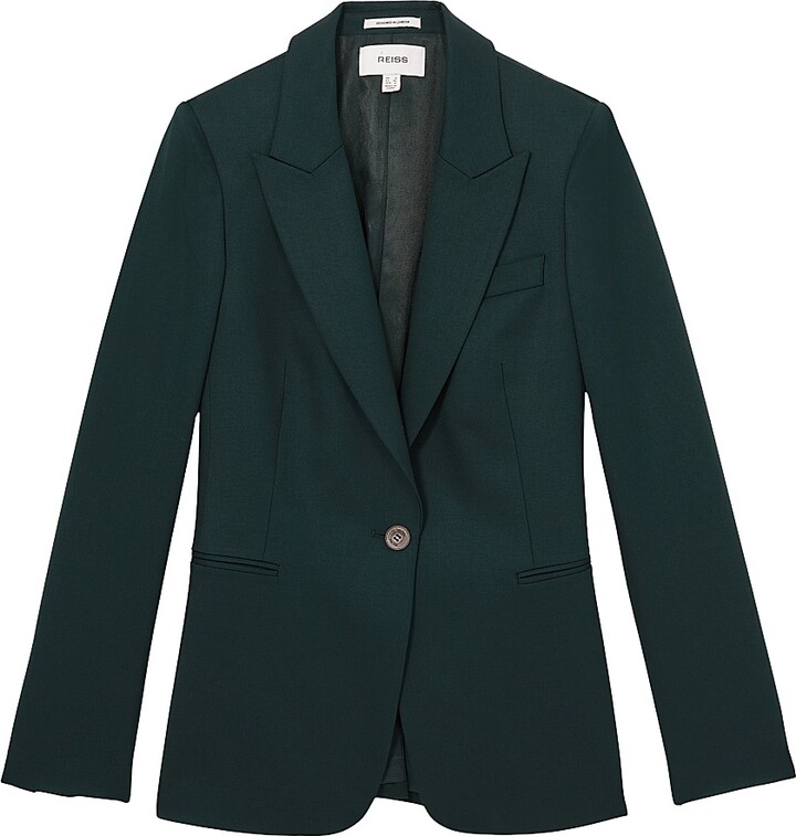 Reiss Women's Jade One-Button Blazer - Green - Size 0