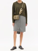 Thumbnail for your product : MM6 MAISON MARGIELA Sweater-panel Wool-blend Shirt Dress - Khaki