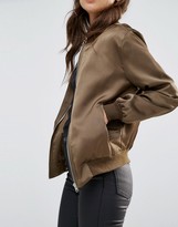 Thumbnail for your product : Missguided Petite Satin Bomber Jacket