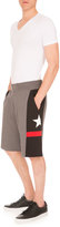 Thumbnail for your product : Givenchy Star-Print Paneled Sweat Shorts, Gray