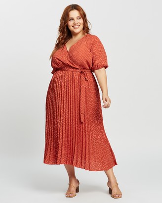 Atmos & Here Atmos&Here Curvy - Women's Red Midi Dresses - Jodie Midi Dress - Size 26 at The Iconic