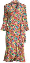 Thumbnail for your product : Michael Kors Collection V-Neck Floral Drape Dress