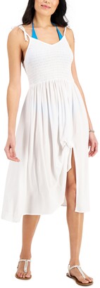 Miken Juniors' Smocked Midi Dress Cover-Up, Created for Macy's Women's Swimsuit