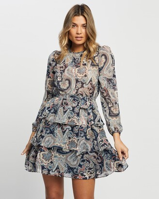 Atmos & Here Atmos&Here - Women's Blue Mini Dresses - Bethany Tiered Mini Dress - Size 8 at The Iconic