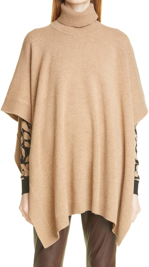 camel colored poncho sweater