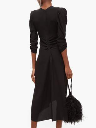 Isabel Marant Albi Gathered Silk-satin Dress - Womens - Black