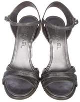 Thumbnail for your product : Chanel Metallic Leather Wedges