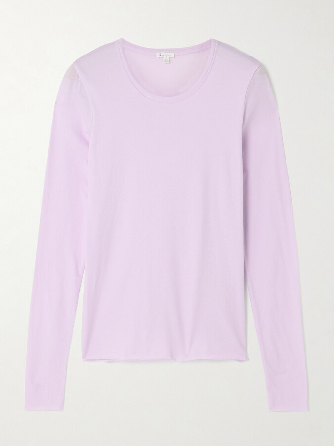 Skin Elana Organic Pima Cotton-jersey Top - Purple