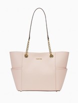 calvin klein saffiano leather chain tote