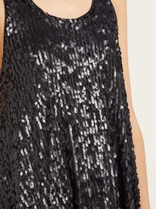 Norma Kamali Sequinned Flared Mini Dress - Womens - Black
