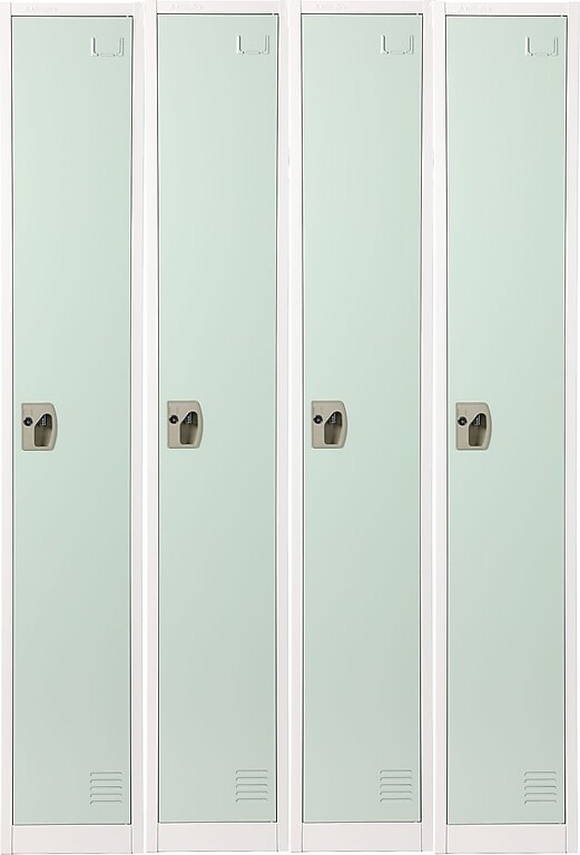 AdirOffice 72" Single Tier Misty Green Storage Locker, 4/Pack (ADI629-201-MGRN-PKG-4)