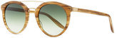 Thumbnail for your product : Barton Perreira Dalziel Round Sunglasses with Metal Bar, Horn