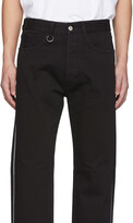 Thumbnail for your product : Random Identities Black Straight-Leg Mid-Rise Striped Jeans