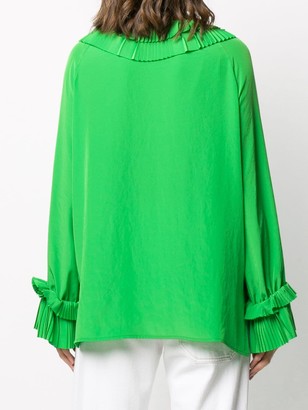 P.A.R.O.S.H. Pleated Trim Loose-Fit Blouse