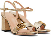 Thumbnail for your product : Gucci Silver GG Marmont Heeled Sandals