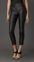 Thumbnail for your product : Burberry Pintuck Detail Silk Blend Trousers