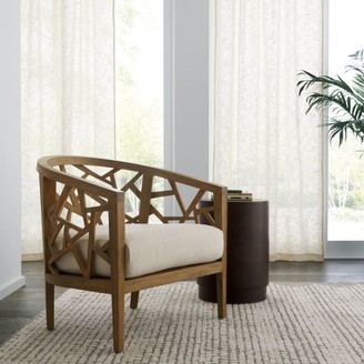 Crate & Barrel Ankara Grey Wash Frame Chair with Fabric Cushion