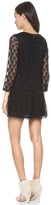 Thumbnail for your product : T-Bags 2073 Tbags Los Angeles 3/4 Sleeve Crochet Mini Dress