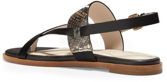 Cole Haan Anica Leather Snake Embossed Thong Sandal
