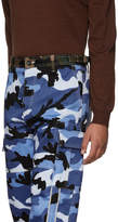 Thumbnail for your product : Valentino Blue Camouflage Cargo Trousers