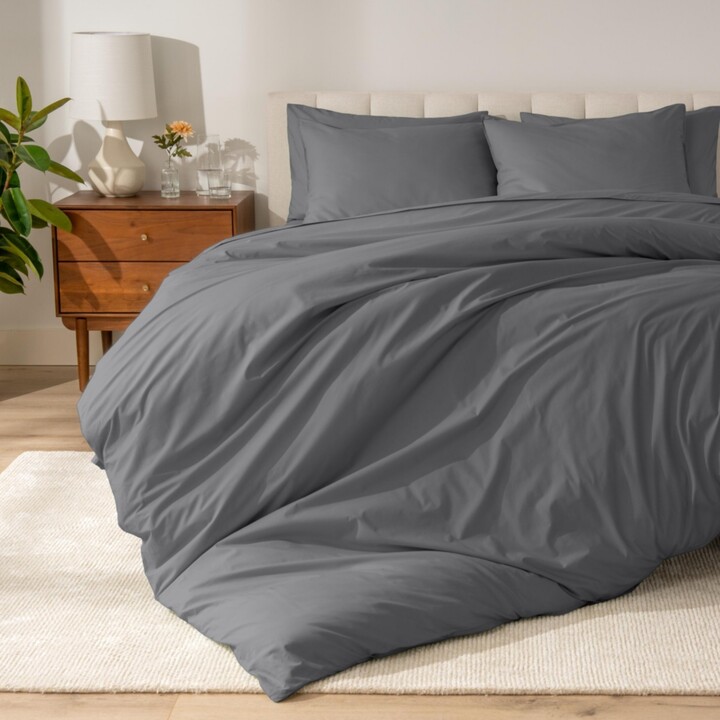 Bare Home Organic Cotton Percale Duvet Cover Set King/California King