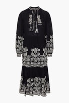Thumbnail for your product : Antik Batik Sofia tiered embroidered cotton-gauze midi dress