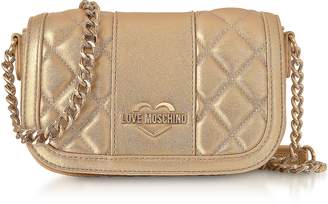 Love Moschino Metallic Quilted Eco Leather Mini Shoulder Bag