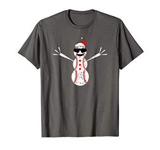 Funny Baseball Snowman Sunglasses Shirt Cute Christmas Gift