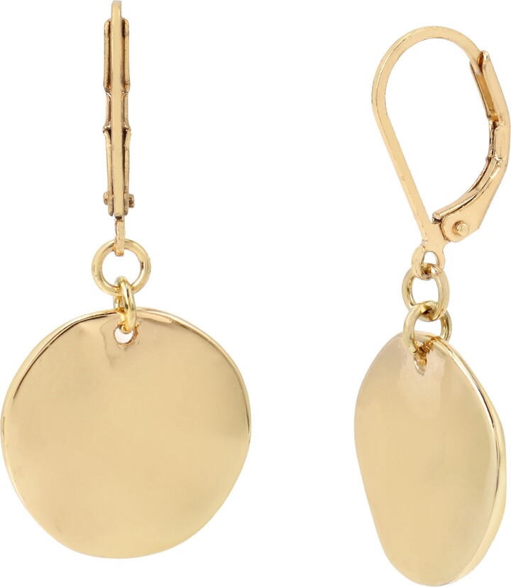 Robert Lee Morris Soho Gold Disc Drop Earrings